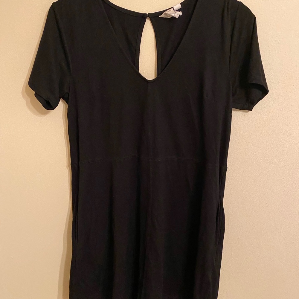 black suede dress with pockets